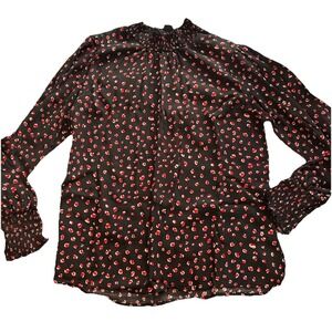 Sanctuary‎ Women's Long Sleeve Black Blouse Peasant Business Casual Size L